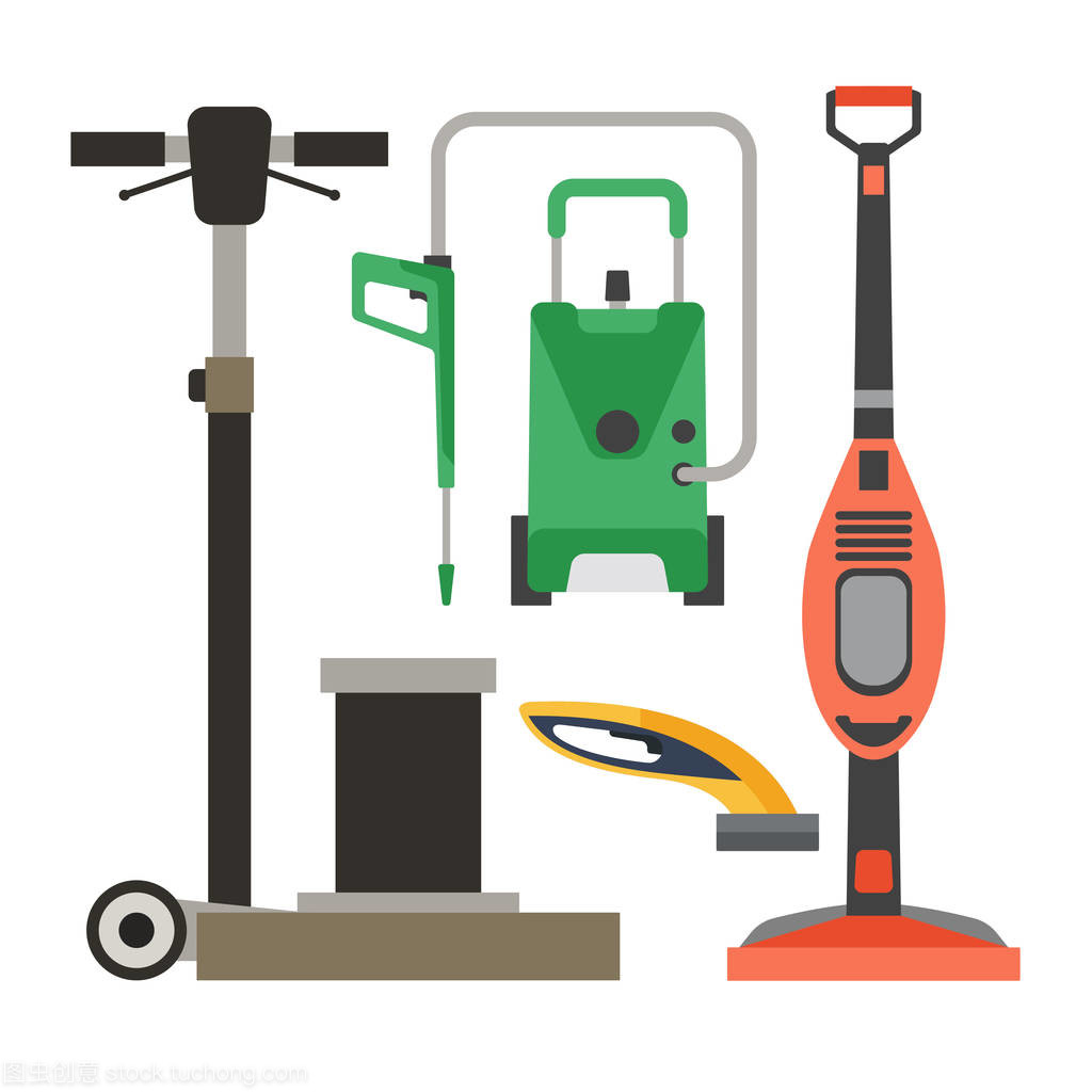 清洁设备矢量图集 现代清洁技术的视觉化呈现